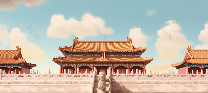 气势宏伟的中国典型建筑背景图,插画/手绘图,插画/手绘图库,插画/手绘图下载,插画/手绘